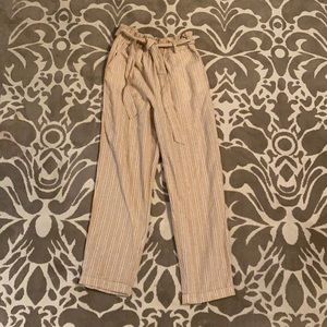 Khaki Size Medium Woven Pants with Belt
